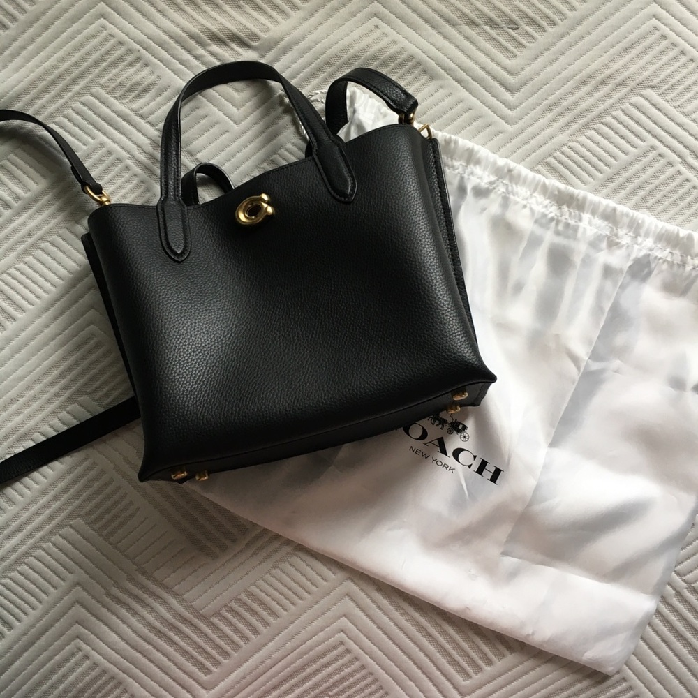 Coach Black Leather Willow Tote 24